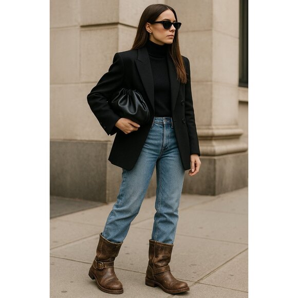 Sendra Shoes - Sendra Engineer Boots 8601 Women’s 7 Brown Distressed Leather Goodyear Welt